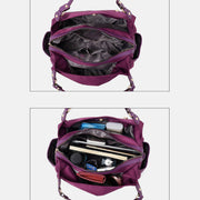 Triple Compartment Tote Handbag Large Capacity Hobo Handbag with Crossbody Strap