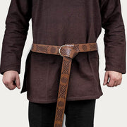 Medieval Sword Holster Embossed Belt Knight Leather Alloy Holster