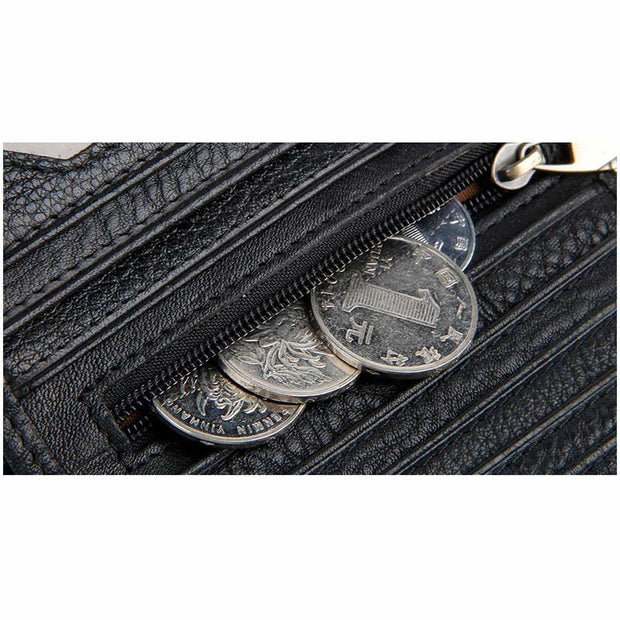 Wallet for Men Mini Cash Holder Genuine Leather Multi-Slot Purse