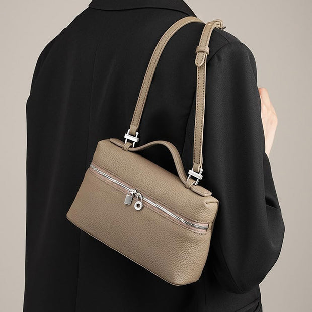 Pebble Grain Leather Handbag Elegant Slim Underarm Bag For Women