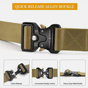 Mens Tactical Belt Military Nylon Web Duty Belt with Pouch&Hook