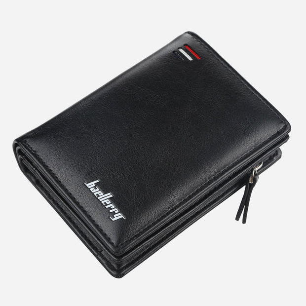 Front Pocket Wallet for Men Multi-Slot Leather Wallet with ID Window
