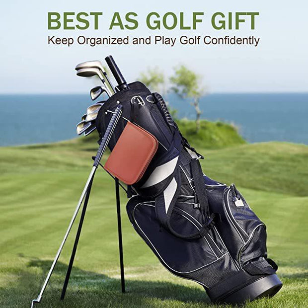 Brown Leather Golf Accessories Bag Portable Multifunctional Sports Bag