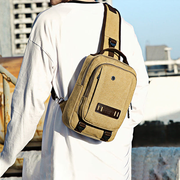 Sling Bag For Men Outdoor Casual Retro Crossbody Bag Chest Bag