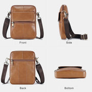 Limited Stock: Real Leather Small Messenger Crossbody Bag for Men with Multiple Pockets