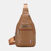 Sling Bag for Men Waterproof Brown Leather Business Crossbody Bag