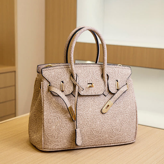 Tote Bag for Women Fashion Lace Hollow Out Handbag Top-Handle Satchels