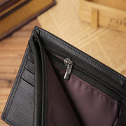Genuine Leather Large Capacity Vintage Trifold Wallet