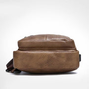 Multipurpose Leather Sling Bag for Men Shoulder Daypack Chest Crossbody Bag