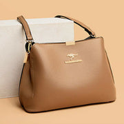 Small Leather Crossbody Handbags Purses Triple Compartment Crossover Shoulder Bag