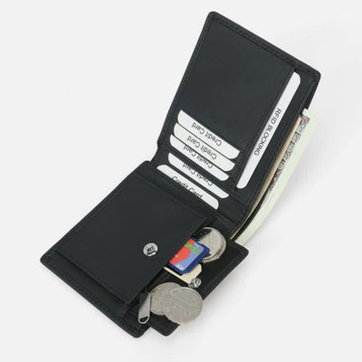 Mens Slim Front Pocket Wallet Card Case with RFID Blocking