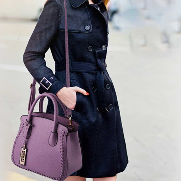 Women's Classic Satchel Purse Top-Handle PU Leather Tote Shoulder Bag