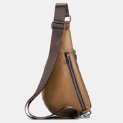 Small Sling Bag Real Leather Crossbody Purse Chest Bag