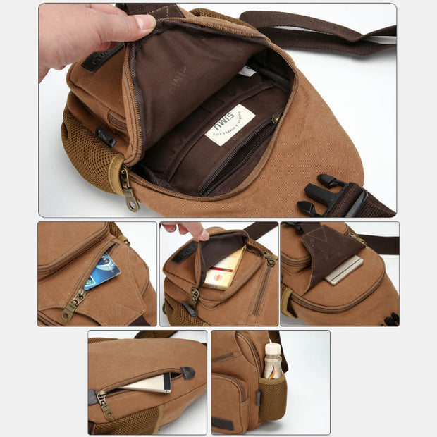 Limited Stock: Canvas Outdoor Casual Large Capacity Crossbody Bag Chest Bag