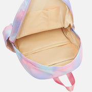 3Pcs Tie-dye Girls Backpack School Bookbag Set Students Women Canvas Daypack