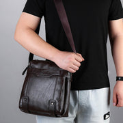 Retro Messenger Bag For Men Vertical Lightweight Crossbody Business Bag