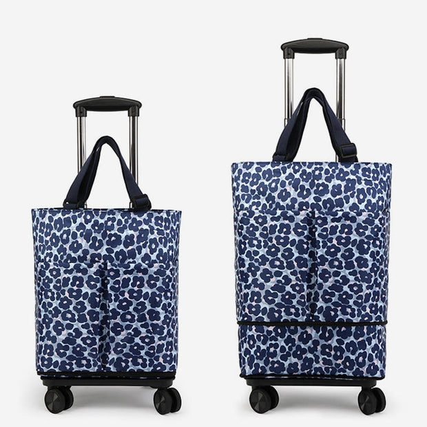Tote Bag For Women Shopping Folding Removable Wheel Cart