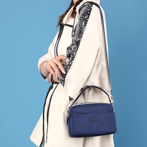 Crossbody Bag for Women Triple Zip Shoulder Bag Casual Nylon Purse