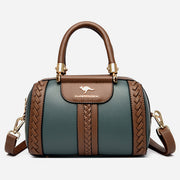 Elegant Top Handle Bag For Women Twist Stripe Leather Handbag