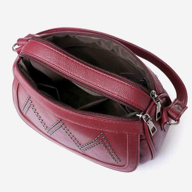 Fashion Rehinestone Shoulder Bag for Women Leather Satchel Crossbody Bag