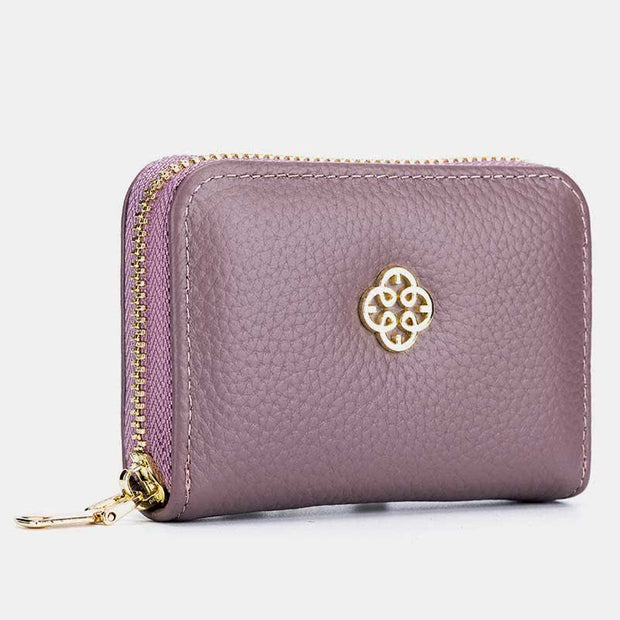 Women Small Leather Coin Purse Zipper Change Pouch Wallet Card Holder