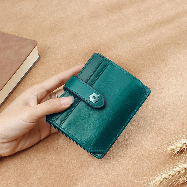 Multi Slot Minimalist Genuine Leather Slim Card Holder for Men Women