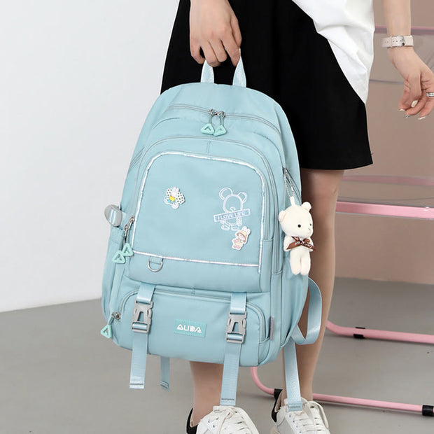 Backpack for Women Multi-Pocket Large Capacity Polyester Fiber School Daypack