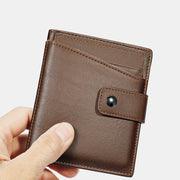 RFID Genuine Leather Short Wallet With Removable Card Holder