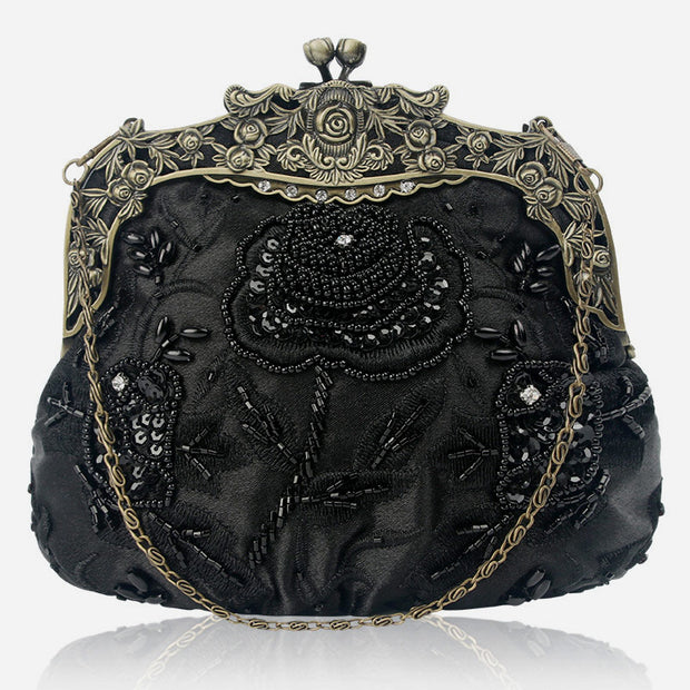 Sequin Evening Bag Flowers Embroideried Elegant Clutch For Women