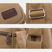 Canvas Multi-Pocket Retro Large Crossbody Bag
