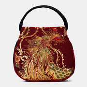 Ethnic Embroidered Sequined Canvas Phoenix Handbag