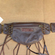 Large Leather Utility 2-Pouch Handmade Practical Tassel Waist Belt Bag