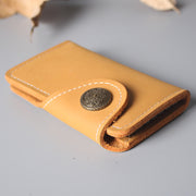 Multifunctional Leather Card Holder Ultra Thin Mini Key Ring Wallet