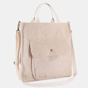 Tote Bag for Women Vintage Corduroy Plain Color Crossbody Bag