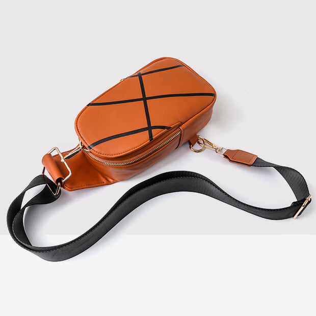 Sling Bag For Women Outing Sports Printing Leather Crossbody Bag