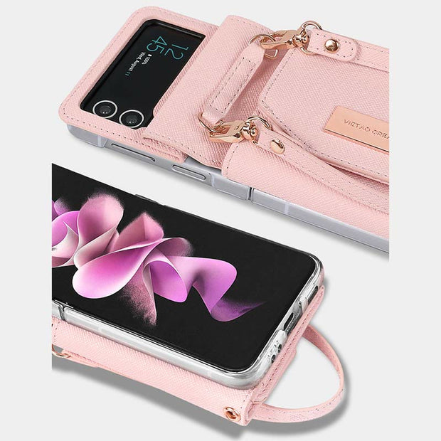 Wallet for Women Leather Samsung Galaxy Z Flip 4 Foldable Phone Case