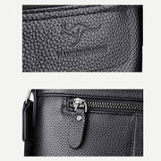 Messenger Bag for Men Lychee Pattern Genuine Leather Business Backpack