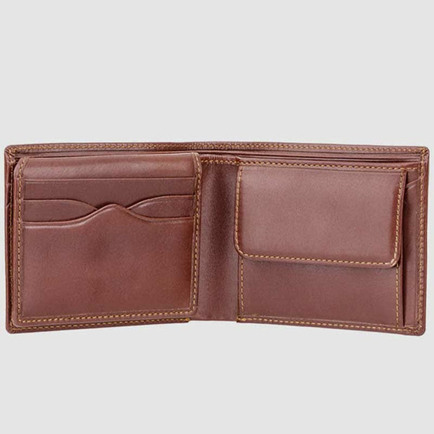 Mens Extra Capacity Slimfold Wallet Genuine Leather RIFD Blocking Wallet