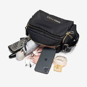 Double Zip Medium Crossbody Bag Lightweigh Waterproof Casual Shoulder Bag