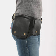 Faux Leather Waist Bag for Women Men Waist Belt Bag Drop Leg Thigh Bags
