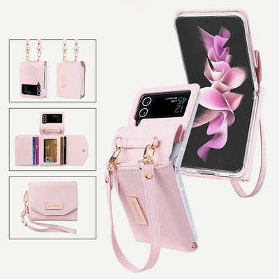 Wallet for Women Leather Samsung Galaxy Z Flip 4 Foldable Phone Case