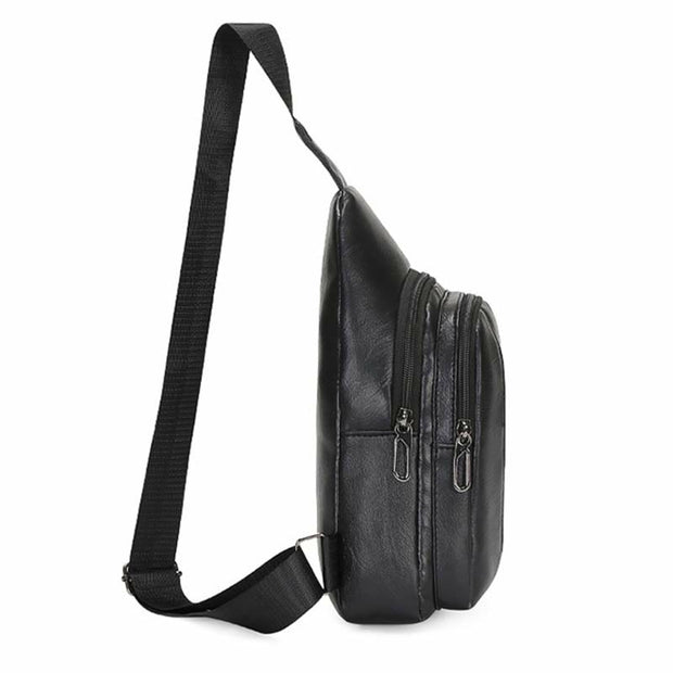 Leather Crossbody Sling Bag Backpack with Adjustable Strap for Outdoor Travel