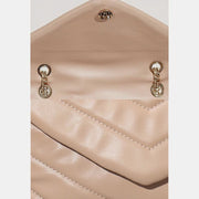 Shoulder Bag For Women Soft Metal Chain Bagv-Shaped Chain Handbag