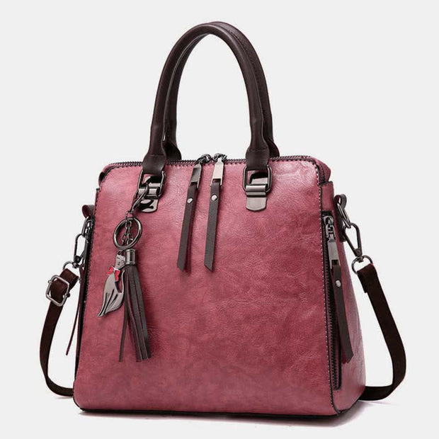 Handbags Purses for Women Vegan Leather Top-Handle Shoulder Bag with Zipper