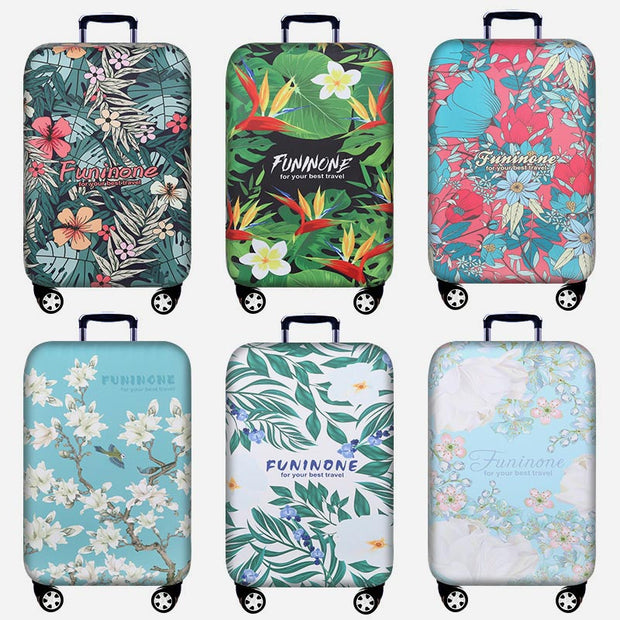 Elastic Polyester Luggage Cover Thicken Floral Protective Cover For Travel