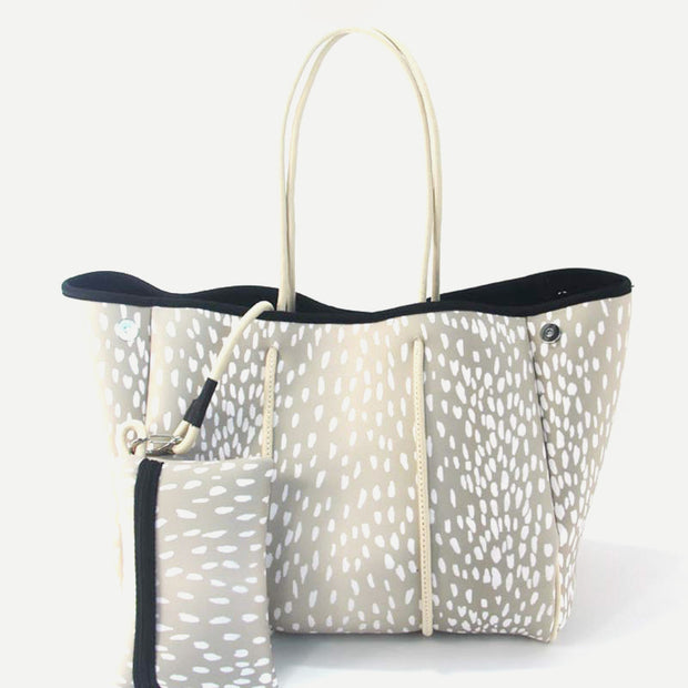 Large Tote Bag Lightweight Functional Neoprene Handbags for Beach Gym Diaper Pool Travel