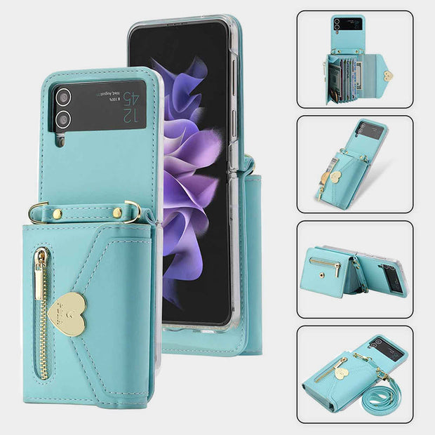 Phone Case For Samsung Card Zipper Protective Cover Purse