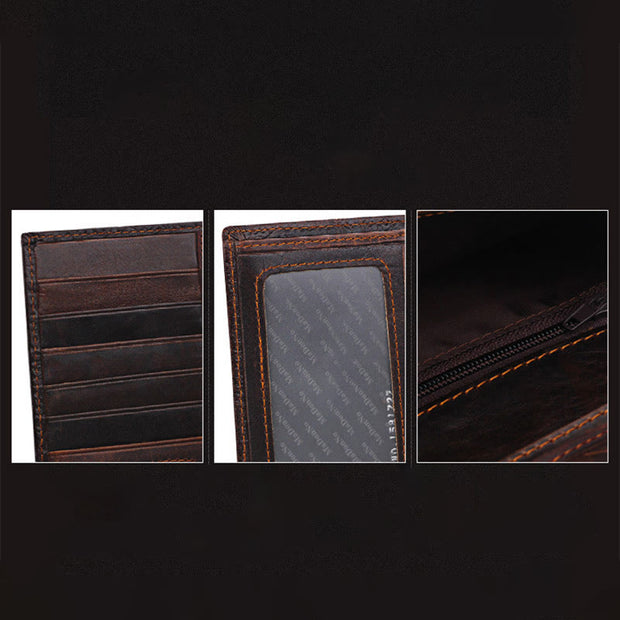Limited Stock: Real Leather Engraved Wallet For Men Retro Bifold Wallet