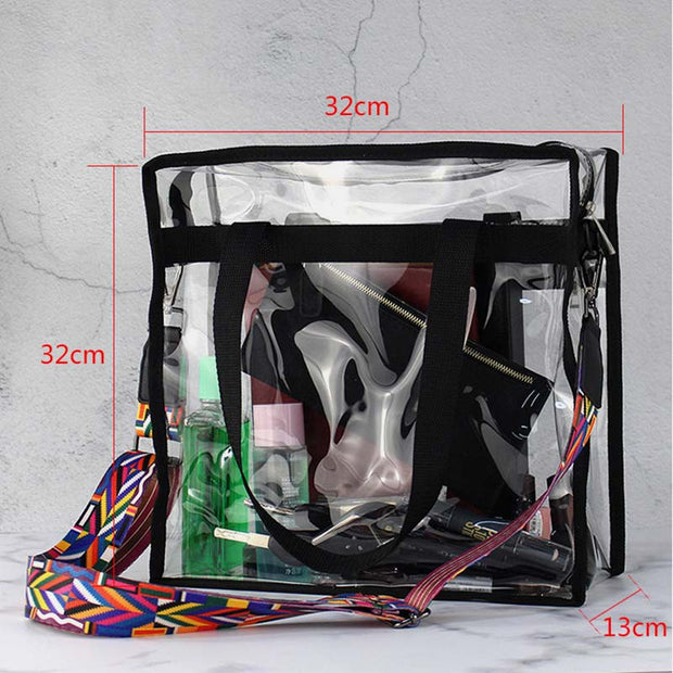 Large Capacity Waterproof Casual Transparent Shoulder Bag