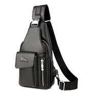 Multi-Compartment Wearing-Resisting Sling Bag with USB Charging Port